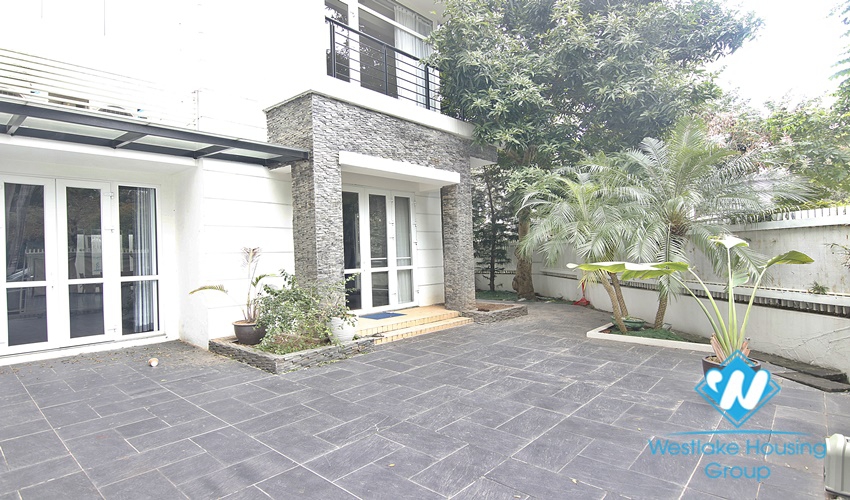 Charming villa with green garden for rent in Ciputra, Tay Ho, Hanoi